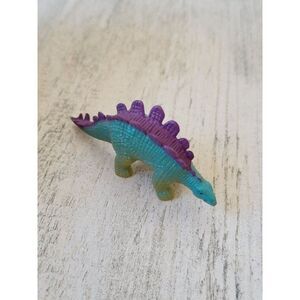 Mini purple blue stegosaurus dinosaur toy figure